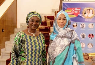La Première Dame du Tchad Hinda Déby Itno et  la Représentante Résidente de l'UNFPA Tchad, Dr Edwige Adekambi Domingo.